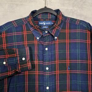 Ralph Lauren Shirt Men Large Blue Red black green Plaid Blake L/S‎ Button down